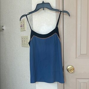 LOFT Blue Camisole with Black and Orange Trim